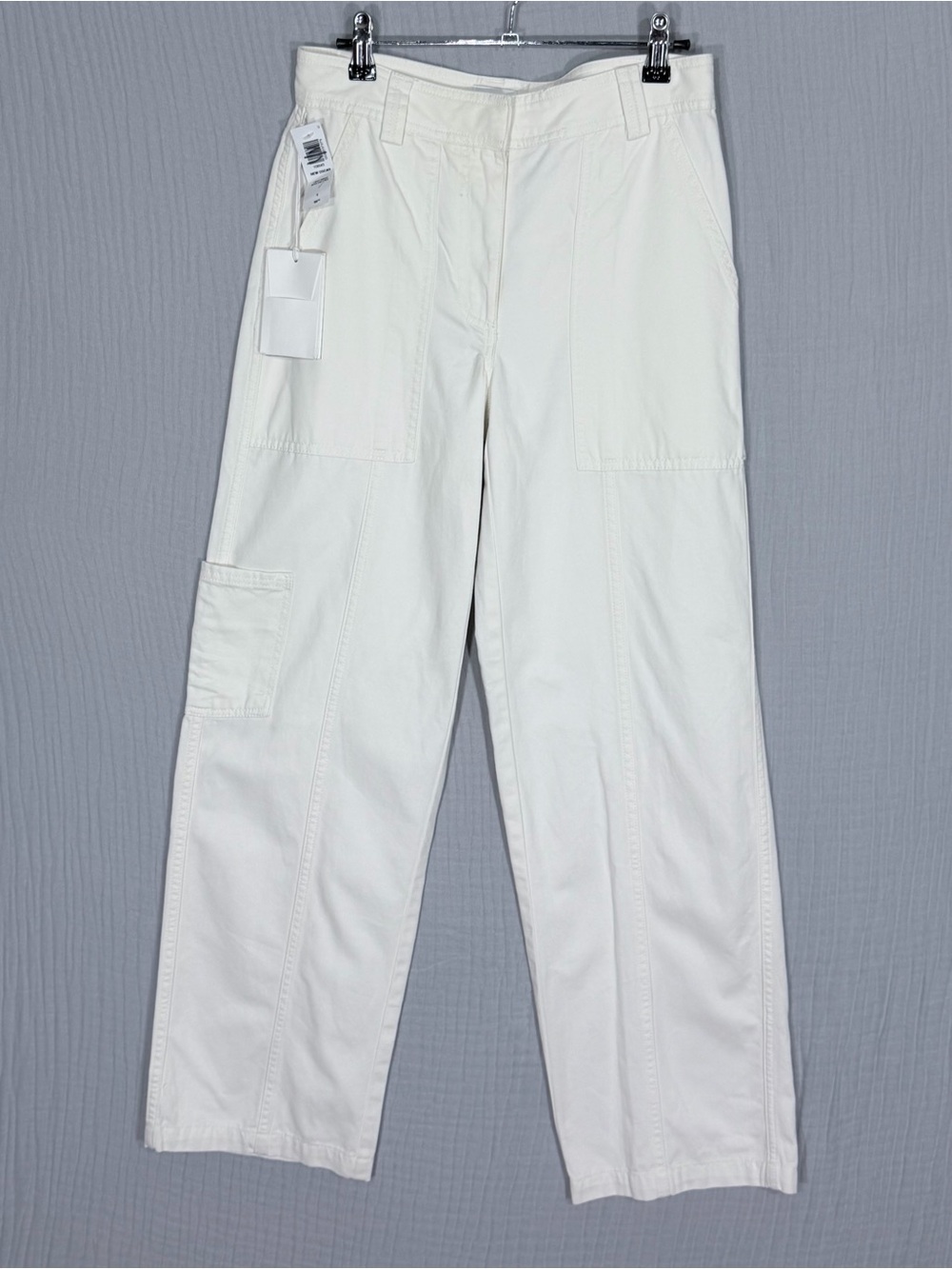 Sunday Best Organic Cotton White Carpenter Cargo Pants NWT Size 6 *FLAWED
